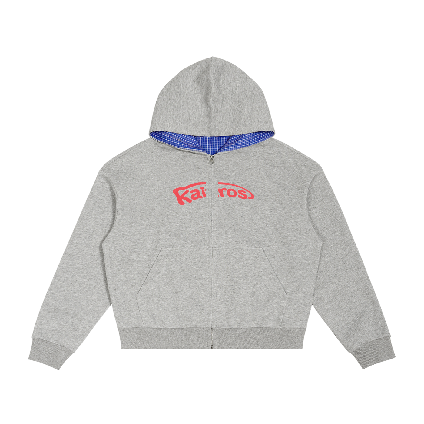 Kairos cloud Plaid Boxy Zip Hoodie